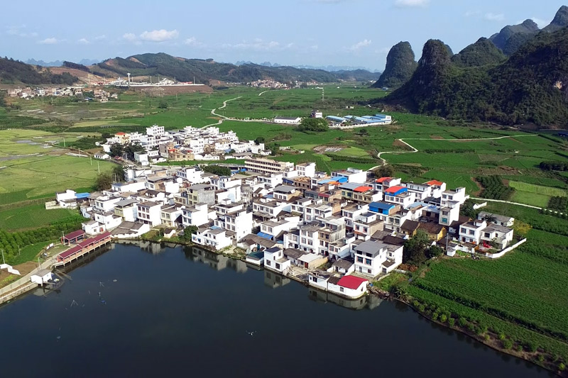 上坪村全景圖<div   id=
